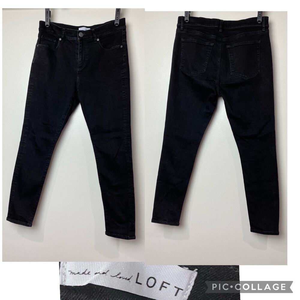Ann Taylor LOFT Denim Jeans Women’s Sz 29 / 8 Black Skinny Ankle Pant Preowned